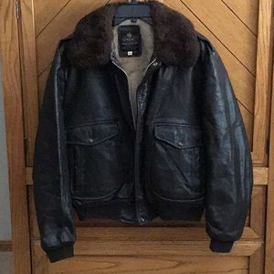 Cooper Vintage Leather Bomber Jacket Sz 44 Brown